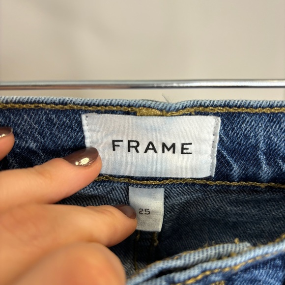 FRAME Le Sylvie High Waist Straight Leg Jeans In Lomina Rips - Picture 5 of 11